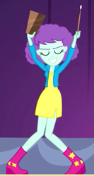 Size: 291x547 | Tagged: safe, screencap, equestria girls:rainbow rocks, g4, my little pony:equestria girls, bell, blueberry pie, cowbell, cropped, female, solo