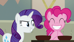 Size: 1920x1090 | Tagged: safe, screencap, character:pinkie pie, character:rarity, species:pony, episode:spice up your life, g4, my little pony: friendship is magic