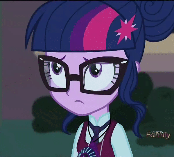 Size: 599x540 | Tagged: safe, screencap, character:twilight sparkle, character:twilight sparkle (scitwi), species:eqg human, equestria girls:friendship games, g4, my little pony:equestria girls, animated, cropped, discovery family logo, glasses, solo