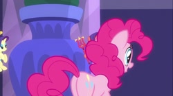 Size: 1100x618 | Tagged: safe, screencap, character:pinkie pie, character:rarity, species:pony, episode:the saddle row review, g4, my little pony: friendship is magic, angel rarity, devil rarity, female, mare, plot