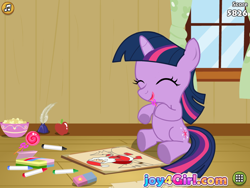 Size: 960x720 | Tagged: safe, screencap, character:twilight sparkle, species:pony, candy, filly, filly twilight sparkle, flash game, food, game, lollipop, solo