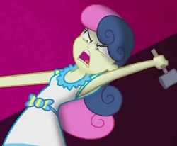 Size: 476x392 | Tagged: safe, screencap, character:bon bon, character:sweetie drops, episode:all's fair in love & friendship games, equestria girls:friendship games, g4, my little pony:equestria girls, bon bon is not amused, cropped, faec, hammer