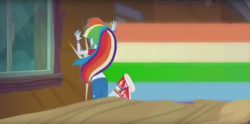 Size: 1917x947 | Tagged: safe, screencap, character:rainbow dash, equestria girls:legend of everfree, g4, my little pony:equestria girls, clothing, converse, faceplant, power out of control, rainbow crash, shoes, sneakers, this will end in hospitalization