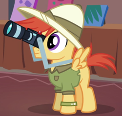 Size: 363x345 | Tagged: safe, screencap, character:shutterbug, species:pony, episode:stranger than fanfiction, camera, clothing, cosplay, costume