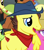 Size: 506x574 | Tagged: safe, screencap, character:bandana baldwin, character:high stakes, species:earth pony, species:pony, episode:appleoosa's most wanted, g4, my little pony: friendship is magic, appleloosa resident, background pony, bandana, clothing, cowboy hat, cropped, hat, male, solo focus, stallion