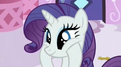 Size: 1668x926 | Tagged: safe, screencap, character:rarity, species:pony, species:unicorn, episode:the cart before the ponies, g4, my little pony: friendship is magic, cute, female, mare, raribetes, rarity is a marshmallow, smiling, squishy cheeks