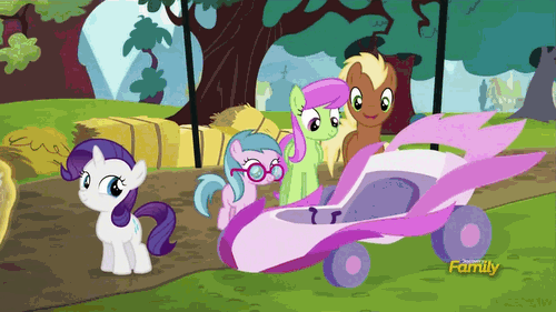 Size: 500x281 | Tagged: safe, screencap, character:rarity, species:pony, episode:the cart before the ponies, g4, my little pony: friendship is magic, animated, cart, clipboard, crying, discovery family logo, filly, filly rarity, ribbon