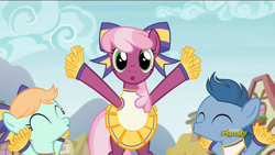 Size: 1920x1080 | Tagged: safe, screencap, character:cheerilee, character:peach fuzz, species:pony, episode:the cart before the ponies, g4, my little pony: friendship is magic, cheerileeder, cheerleader, perky prep