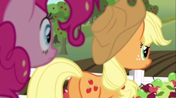 Size: 1100x618 | Tagged: safe, screencap, character:applejack, character:pinkie pie, species:pony, episode:the mane attraction, g4, my little pony: friendship is magic, female, mare, plot