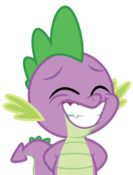 Size: 3500x4597 | Tagged: safe, artist:masem, screencap, character:spike, species:dragon, episode:the times they are a changeling, g4, my little pony: friendship is magic, .ai available, absurd resolution, cute, eyes closed, fangs, grin, male, shit eating grin, simple background, smiling, spikabetes, transparent background, vector