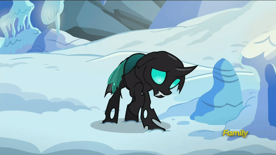 Size: 960x540 | Tagged: safe, screencap, character:thorax, species:changeling, episode:the times they are a changeling, g4, my little pony: friendship is magic, animated, discovery family logo, loop, reversed, solo