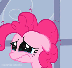Size: 245x230 | Tagged: safe, screencap, character:pinkie pie, episode:baby cakes, g4, my little pony: friendship is magic, animated, blank flank, crying, missing cutie mark, ocular gushers, pinkie cry, sad, sitting, solo
