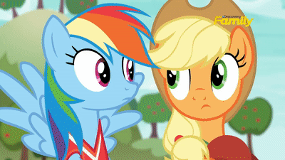 Size: 400x225 | Tagged: safe, official, screencap, character:applejack, character:fluttershy, character:pinkie pie, character:rainbow dash, character:snails, species:pony, species:unicorn, episode:buckball season, g4, my little pony: friendship is magic, animated, colt, discovery family logo, gif, male, subtitles