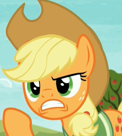 Size: 425x475 | Tagged: safe, screencap, character:applejack, species:earth pony, species:pony, episode:buckball season, g4, my little pony: friendship is magic, angry, applejack's hat, clothing, cowboy hat, cropped, female, hat, mare, raised hoof, reaction image, solo, stetson