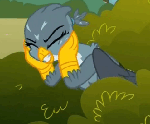 Size: 481x399 | Tagged: safe, screencap, character:gabby, species:griffon, episode:the fault in our cutie marks, g4, my little pony: friendship is magic, animated, cute, fangasm, gabbybetes, gif, solo
