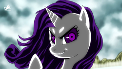 Size: 1920x1090 | Tagged: safe, artist:hincaproducciones, screencap, character:rarity, species:pony, dragon ball, evil grin, grin, looking at you, smiling, video at source, windswept mane, youtube link