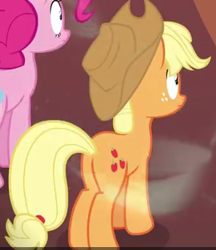 Size: 294x340 | Tagged: safe, screencap, character:applejack, species:pony, episode:every little thing she does, g4, my little pony: friendship is magic, cropped, female, hypnosis, hypnotized, mare, plot