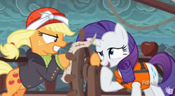 Size: 845x467 | Tagged: safe, screencap, character:applejack, character:rarity, species:pony, episode:p.p.o.v. (pony point of view), g4, my little pony: friendship is magic, captain jackbeard, map