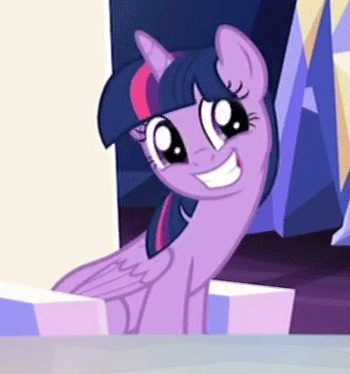 Size: 350x374 | Tagged: safe, screencap, character:twilight sparkle, character:twilight sparkle (alicorn), species:alicorn, species:pony, episode:to where and back again, g4, my little pony: friendship is magic, adorkable, animated, blinking, cropped, cute, dork, eye shimmer, faec, gif, loop, reaction image, smiling, solo, twiabetes