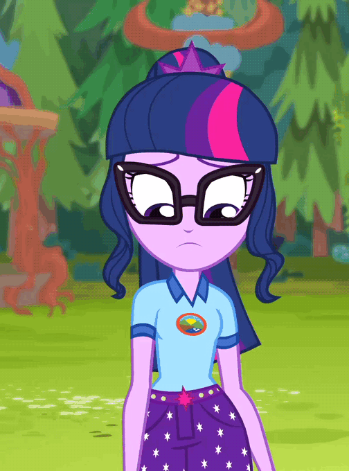 Size: 504x680 | Tagged: safe, screencap, character:twilight sparkle, character:twilight sparkle (scitwi), species:eqg human, equestria girls:legend of everfree, g4, my little pony:equestria girls, animated, cute, female, gif, glasses, hip sway, hips, lip bite, ponytail, solo, twiabetes, walking