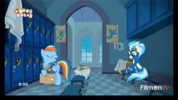 Size: 1920x1080 | Tagged: safe, screencap, character:lightning dust, character:misty fly, character:rainbow dash, species:pony, episode:top bolt, g4, my little pony: friendship is magic, bomber jacket, clothing, massage, saddle bag, wonderbolts, wonderbolts uniform