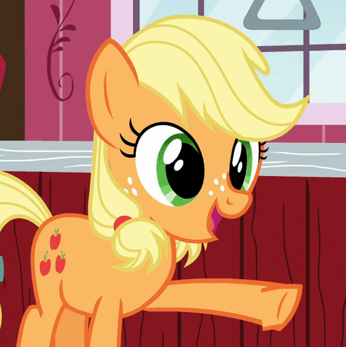 Size: 504x505 | Tagged: safe, screencap, character:applejack, species:pony, episode:where the apple lies, g4, my little pony: friendship is magic, animated, animation error, double mane, gif, solo focus, teenage applejack