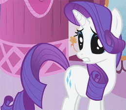 Size: 259x226 | Tagged: safe, screencap, character:rarity, episode:a dog and pony show, g4, my little pony: friendship is magic, animated, big eyes, cropped, dilated pupils, frown, sad, shivering, solo, standing, talking