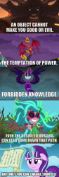 Size: 500x1486 | Tagged: safe, screencap, character:gloriosa daisy, character:midnight sparkle, character:starlight glimmer, character:sunset satan, character:sunset shimmer, character:twilight sparkle, character:twilight sparkle (scitwi), species:eqg human, episode:the cutie re-mark, equestria girls:equestria girls, equestria girls:friendship games, equestria girls:legend of everfree, g4, my little pony:equestria girls, crossover, demon, element of magic, equestria's monster girls, evil, gaea everfree, holocron, imgflip, magic, magical geodes, meme, midnight sparkle, reformed, scroll, star wars, star wars rebels, sunset satan, the bendu