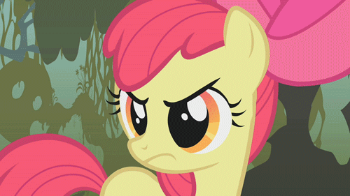 Size: 500x281 | Tagged: safe, screencap, character:apple bloom, character:applejack, episode:bridle gossip, g4, my little pony: friendship is magic, animated, duo