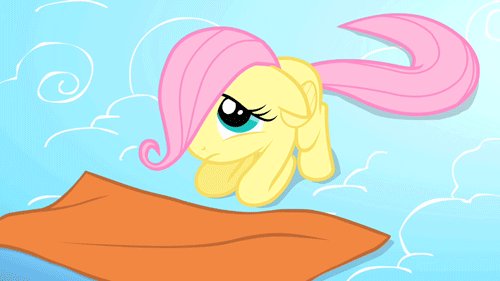 Size: 500x281 | Tagged: safe, screencap, character:fluttershy, episode:the cutie mark chronicles, g4, my little pony: friendship is magic, animated, cute, female, filly, filly fluttershy, hair over one eye, shyabetes, solo, younger, zoom