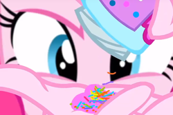 Size: 900x600 | Tagged: safe, screencap, character:pinkie pie, equestria girls:legend of everfree, g4, my little pony:equestria girls, food, solo, sprinkles