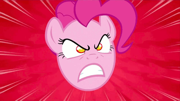 Size: 600x338 | Tagged: safe, screencap, character:pinkie pie, species:earth pony, species:pony, episode:the last roundup, g4, my little pony: friendship is magic, angry, animated, female, gif, mare, pinkie promise, rage, solo