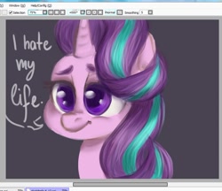 Size: 800x691 | Tagged: safe, artist:whale, screencap, character:starlight glimmer, species:pony, dialogue, paint tool sai, solo, speech bubble