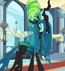 Size: 1000x1080 | Tagged: safe, screencap, character:princess celestia, character:queen chrysalis, species:changeling, episode:a canterlot wedding, g4, my little pony: friendship is magic, bugbutt, changeling queen, cocoon, female, plot