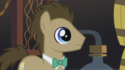 Size: 1920x1080 | Tagged: safe, screencap, character:doctor whooves, character:time turner, species:pony, episode:slice of life, g4, my little pony: friendship is magic, bow tie, male, solo, stallion