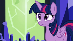 Size: 1366x768 | Tagged: safe, screencap, character:twilight sparkle, character:twilight sparkle (alicorn), species:alicorn, species:pony, episode:what about discord?, g4, my little pony: friendship is magic, puffy cheeks, solo, throne room, twilight's castle