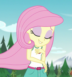Size: 677x720 | Tagged: safe, screencap, character:fluttershy, equestria girls:legend of everfree, g4, my little pony:equestria girls, cropped, solo