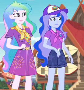 Size: 276x294 | Tagged: safe, screencap, character:princess celestia, character:princess luna, character:principal celestia, character:vice principal luna, equestria girls:legend of everfree, g4, my little pony:equestria girls, animated, cropped, crossed arms, gif, not sure if, reaction image, vice principal luna