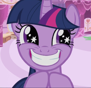 Size: 300x291 | Tagged: safe, screencap, character:twilight sparkle, episode:lesson zero, g4, my little pony: friendship is magic, animated, cropped, excited, grin, loop, rubbing hooves, smiling, solo, starry eyes, wingding eyes