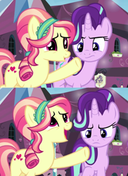Size: 740x1016 | Tagged: safe, screencap, character:ruby love, character:starlight glimmer, species:crystal pony, species:pony, episode:the crystalling, g4, my little pony: friendship is magic, frown