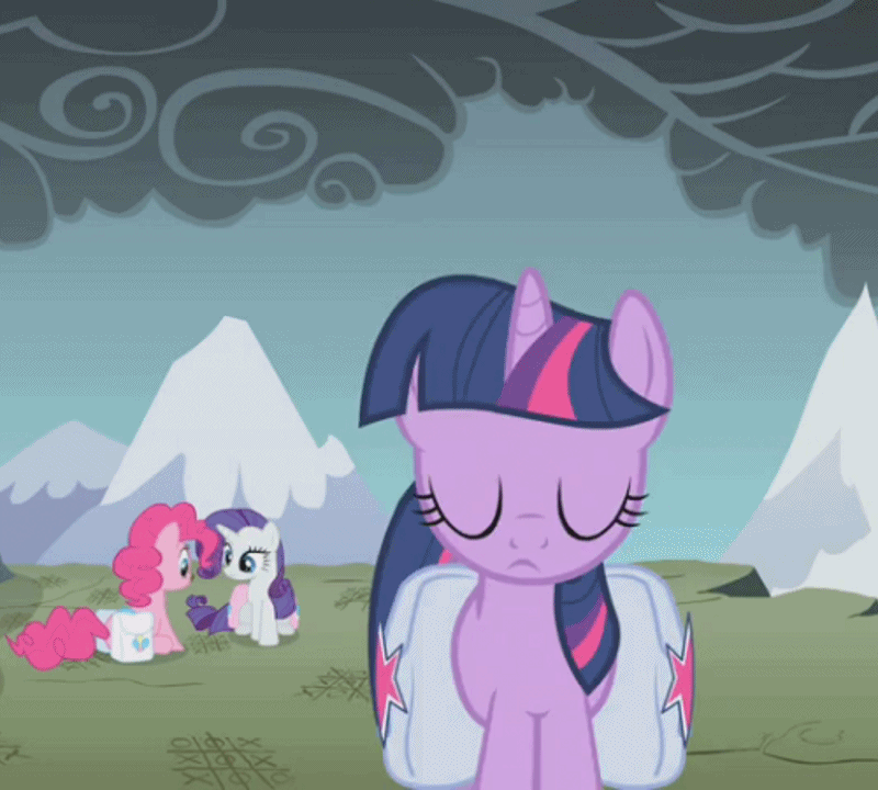 Size: 800x720 | Tagged: safe, screencap, character:pinkie pie, character:rarity, character:twilight sparkle, species:pony, episode:dragonshy, g4, my little pony: friendship is magic, animated, gif, saddle bag, walking