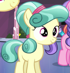 Size: 605x634 | Tagged: safe, screencap, character:cloudy spinel, character:coral shores, character:ruby love, species:crystal pony, species:pony, episode:the crystalling, g4, my little pony: friendship is magic, background pony, cropped, female, filly, solo focus