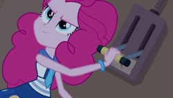 Size: 1920x1090 | Tagged: safe, screencap, character:pinkie pie, equestria girls:friendship games, g4, my little pony:equestria girls, bracelet, jewelry, off, solo, switch