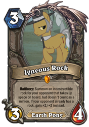 Size: 400x569 | Tagged: safe, screencap, character:igneous rock pie, species:pony, card, hearthstone, meta, solo, solo focus, warcraft
