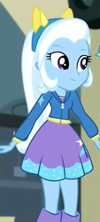 Size: 244x541 | Tagged: safe, screencap, character:trixie, equestria girls:friendship games, g4, my little pony:equestria girls, boots, chs rally song, clothing, cropped, cute, hoodie, jacket, pony ears, skirt, solo