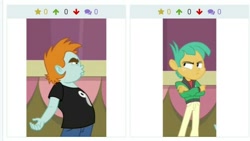Size: 696x393 | Tagged: safe, screencap, character:snails, character:snips, derpibooru, equestria girls:rainbow rocks, g4, my little pony:equestria girls, angry, clothing, come at me bro, juxtaposition, juxtaposition win, meme, meta, pants