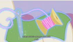 Size: 632x364 | Tagged: safe, screencap, episode:suited for success, g4, my little pony: friendship is magic, youtube caption