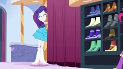 Size: 1100x618 | Tagged: safe, screencap, character:pinkie pie, character:rarity, equestria girls:equestria girls, g4, my little pony:equestria girls, boots, bracelet, carousel boutique, cute, eyes closed, fall formal outfits, heart, high heel boots, jewelry, raribetes, this is our big night