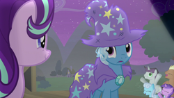 Size: 1280x720 | Tagged: safe, screencap, character:amethyst star, character:linky, character:meadow song, character:shoeshine, character:sparkler, character:starlight glimmer, character:trixie, character:written script, species:pony, episode:no second prances, g4, my little pony: friendship is magic