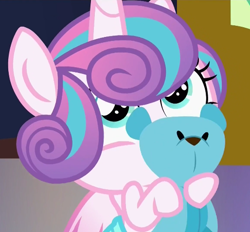 Size: 514x477 | Tagged: safe, screencap, character:princess flurry heart, species:pony, episode:a flurry of emotions, g4, my little pony: friendship is magic, adorable face, cuddly, cute, cuteness overload, cutest pony alive, cutest pony ever, dawwww, dhx is trying to murder us, flurrybetes, hasbro is trying to murder us, huggable, plushie, solo, toy, weapons-grade cute
